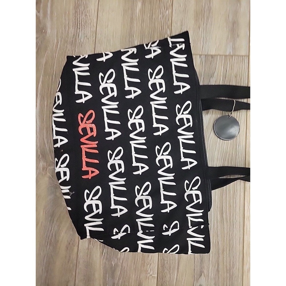 Robin Ruth Sevilla Tote Bag Zipper Closure Black Red Med - Picture 6 of 14